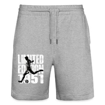 Limited Edition 1951 Limited Edition Fußball - Stanley/Stella Unisex Bio Joggingshorts Trainer  - Grau meliert - Vorne - Nik (191cm) & Marisol (170cm)