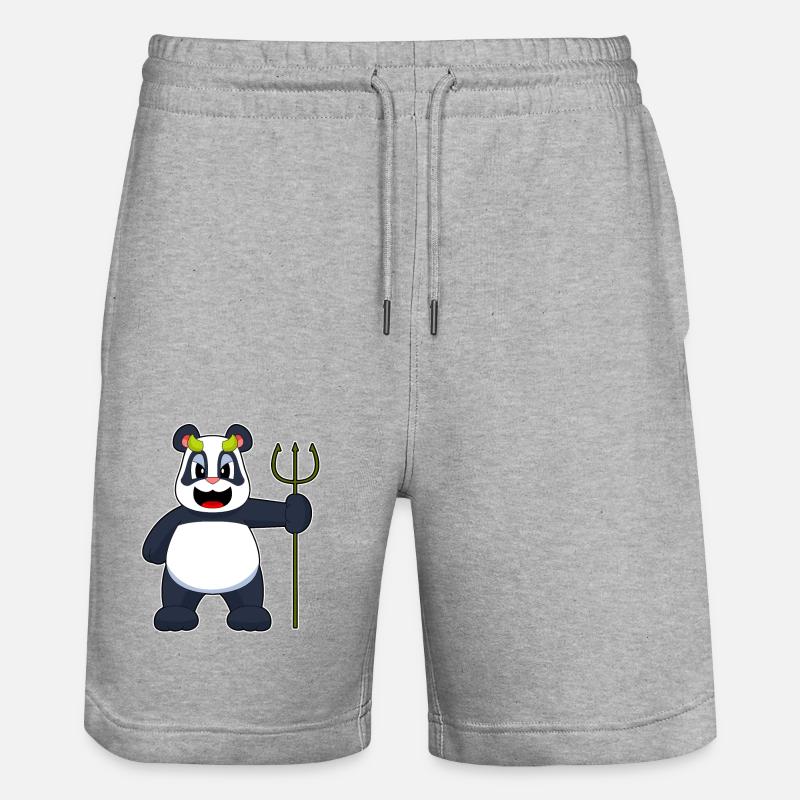 Panda Halloween Diable - Short de jogging bio TRAINER Stanley/Stella unisexe - gris chiné