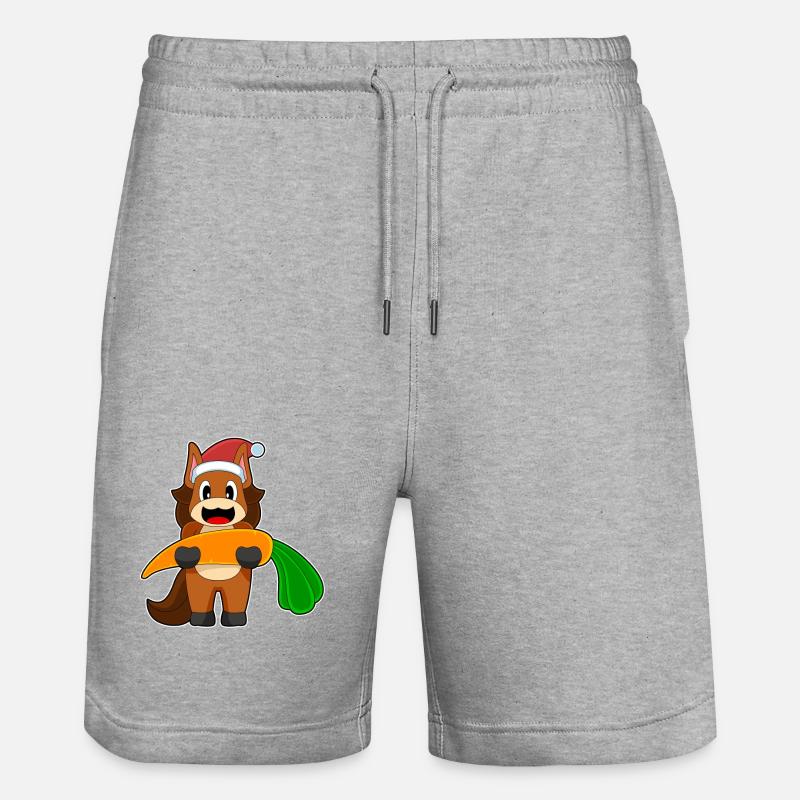 Carotte de Noël cheval - Short de jogging bio TRAINER Stanley/Stella unisexe - gris chiné