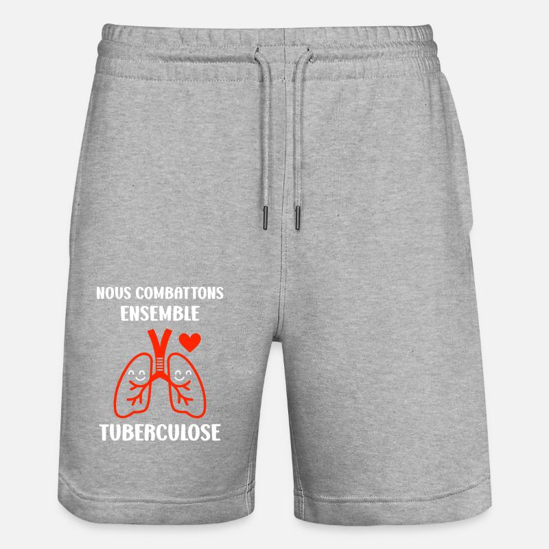 Sensibilisation à la tuberculose - Short de jogging bio TRAINER Stanley/Stella unisexe - gris chiné