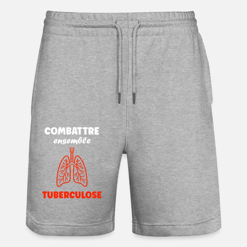 Sensibilisation à la tuberculose - Short de jogging bio TRAINER Stanley/Stella unisexe - gris chiné