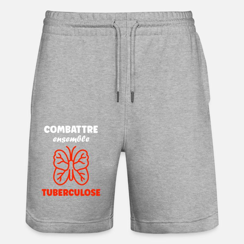 Sensibilisation à la tuberculose - Short de jogging bio TRAINER Stanley/Stella unisexe - gris chiné
