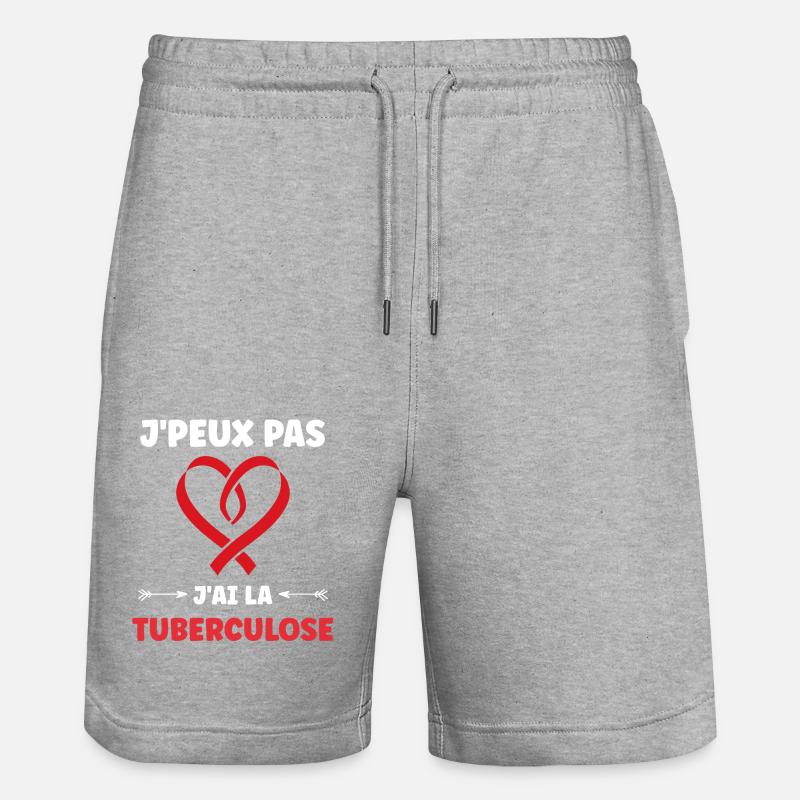 Sensibilisation à la tuberculose - Short de jogging bio TRAINER Stanley/Stella unisexe - gris chiné