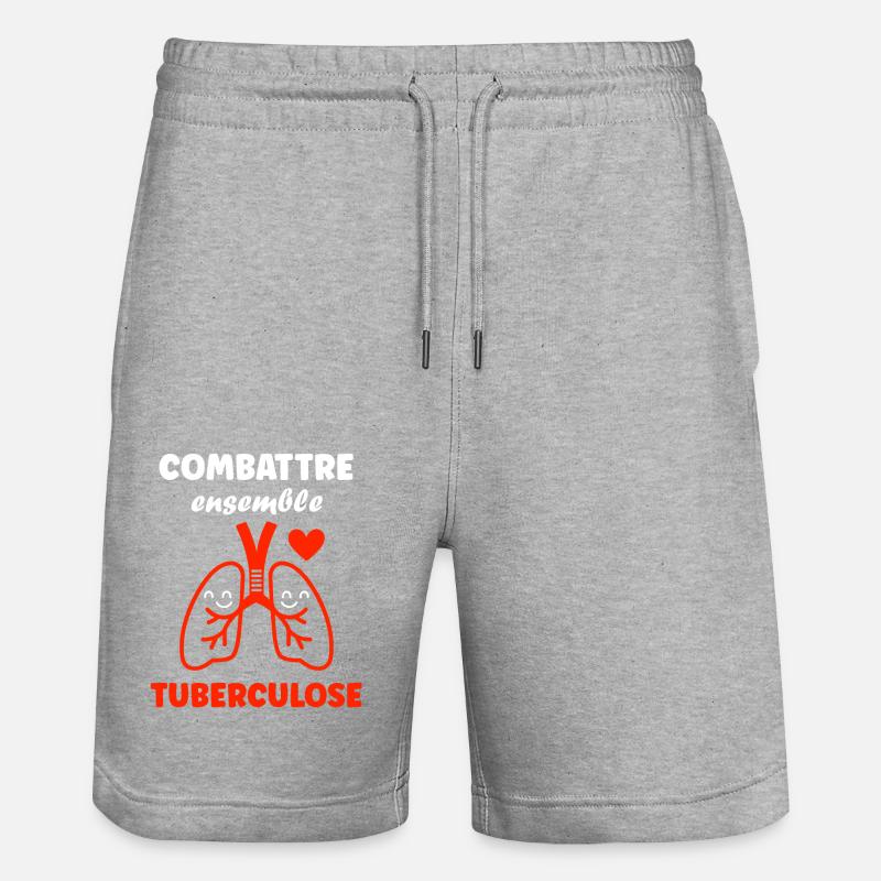 Sensibilisation à la tuberculose - Short de jogging bio TRAINER Stanley/Stella unisexe - gris chiné