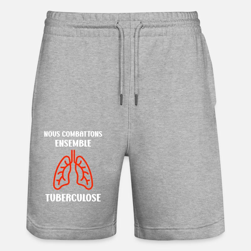 Sensibilisation à la tuberculose - Short de jogging bio TRAINER Stanley/Stella unisexe - gris chiné