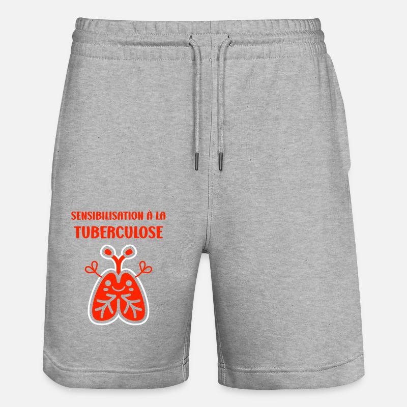 Sensibilisation à la tuberculose - Short de jogging bio TRAINER Stanley/Stella unisexe - gris chiné