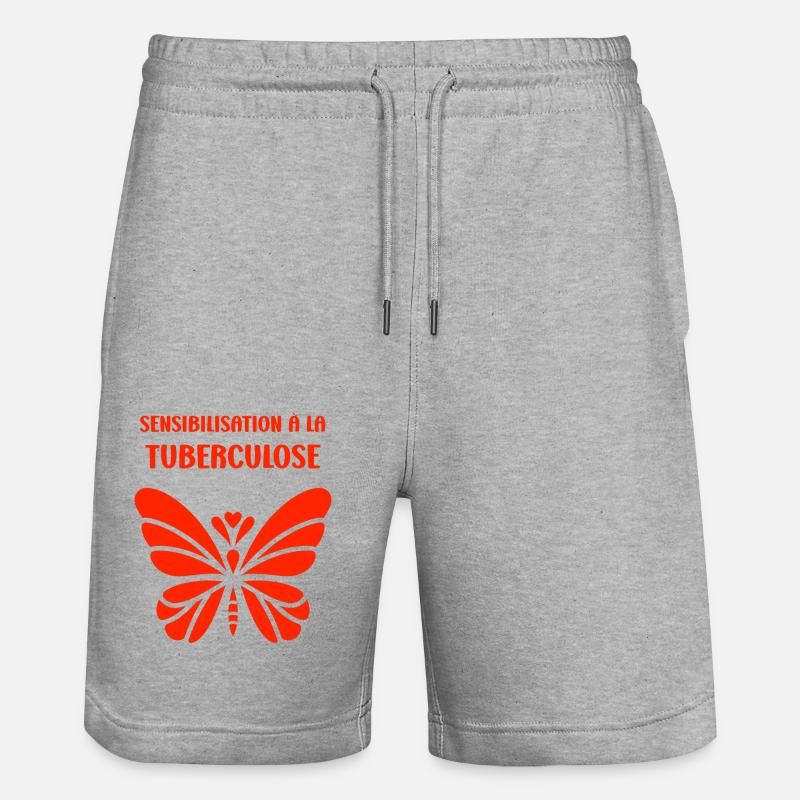 Sensibilisation à la tuberculose - Short de jogging bio TRAINER Stanley/Stella unisexe - gris chiné