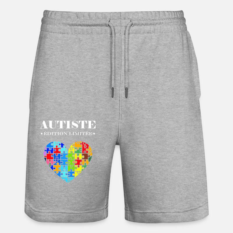 sensibilisation a l'autisme autiste - Short de jogging bio TRAINER Stanley/Stella unisexe - gris chiné