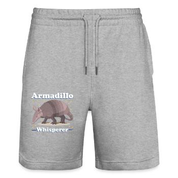 Armadillo Funny Nine-Banded Armadillo Gift - Stanley/Stella Trainer Unisex Organic Jogging Shorts - heather grey - Front - Nik (191cm) & Marisol (170cm)