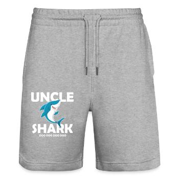 Uncle Shark Shirt Fathers Day Gift Idea For Uncle - Stanley/Stella Unisex Bio Joggingshorts Trainer  - Grau meliert - Vorne - Nik (191cm) & Marisol (170cm)