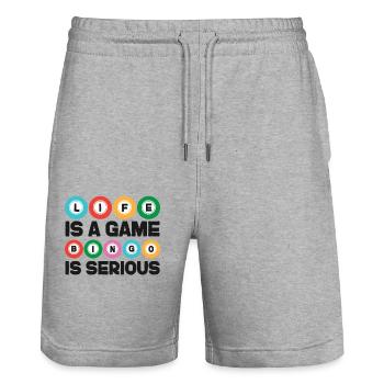 Bingo Player Life Is A Game Bingo - Stanley/Stella Trainer Unisex Organic Jogging Shorts - heather grey - Front - Nik (191cm) & Marisol (170cm)