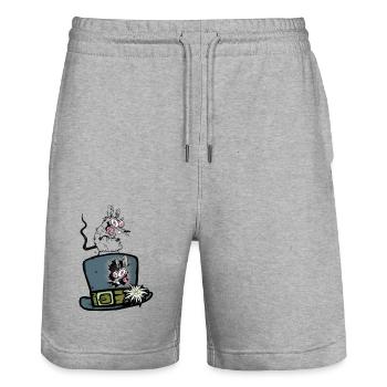 Funny Animals, Rats, Rat, Rodents, Mouse, Mice - Stanley/Stella Trainer Unisex Organic Jogging Shorts - heather grey - Front - Nik (191cm) & Marisol (170cm)