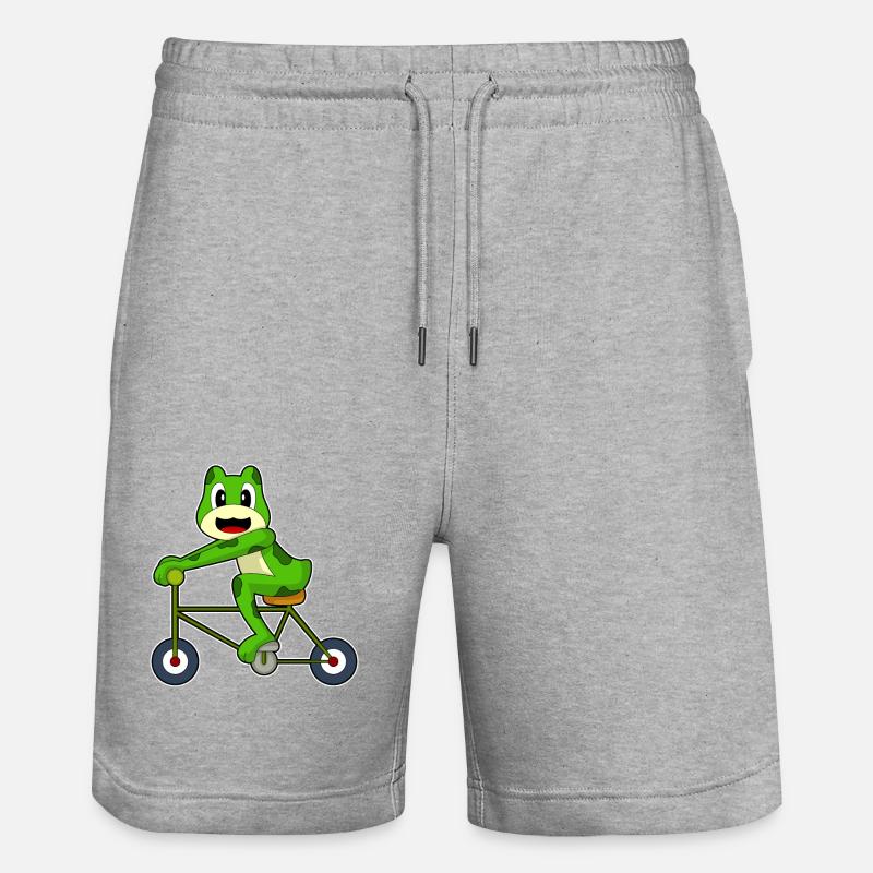 Frog Bicycle - Stanley/Stella Trainer Unisex Organic Jogging Shorts - heather grey