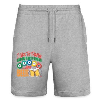 Bingo Player Beer I Like To Party - Stanley/Stella Trainer Unisex Organic Jogging Shorts - heather grey - Front - Nik (191cm) & Marisol (170cm)