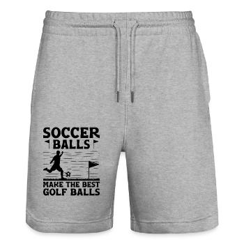 Footgolf Player Foot Golf Playing Footgolfers Foot - Stanley/Stella Trainer Unisex Organic Jogging Shorts - heather grey - Front - Nik (191cm) & Marisol (170cm)