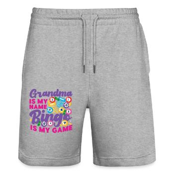 Bingo Player Grandma Grandma Is My - Stanley/Stella Trainer Unisex Organic Jogging Shorts - heather grey - Front - Nik (191cm) & Marisol (170cm)