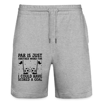 Footgolf Player Foot Golf Playing Footgolfers Foot - Stanley/Stella Trainer Unisex Organic Jogging Shorts - heather grey - Front - Nik (191cm) & Marisol (170cm)