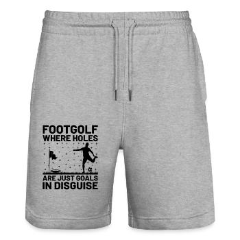 Footgolf Joueur Foot Golf Jouer Footgolfers Foot - Short de jogging bio TRAINER Stanley/Stella unisexe - gris chiné - Devant - Nik (191cm) & Marisol (170cm)