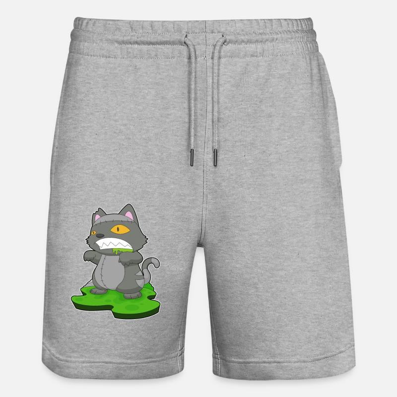 Chat Halloween Zombie - Short de jogging bio TRAINER Stanley/Stella unisexe - gris chiné