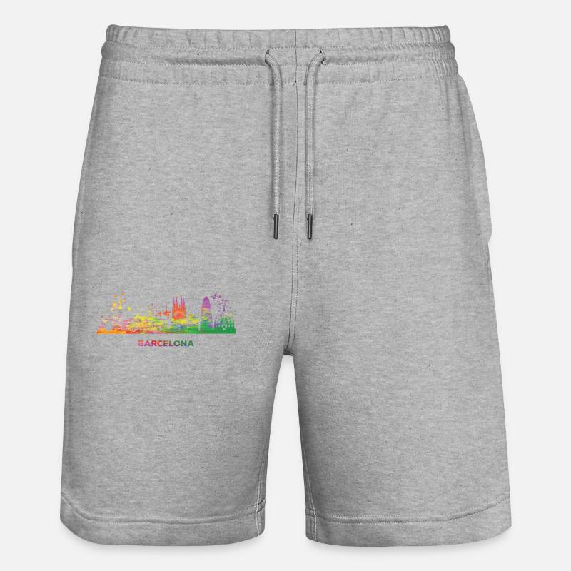 Barcelonische Skyline Barcelona - Short de jogging bio TRAINER Stanley/Stella unisexe - gris chiné