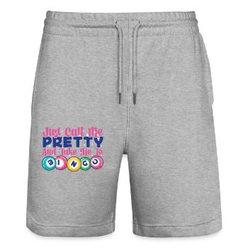 Bingo Player Girl Just Call Me - Stanley/Stella Unisex Bio Joggingshorts Trainer  - Grau meliert - Vorne - Nik (191cm) & Marisol (170cm)