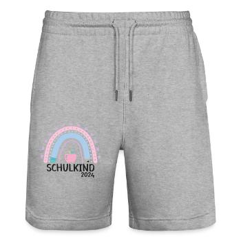 Back to School First Day of School School Child 2024 - Stanley/Stella Trainer Unisex Organic Jogging Shorts - heather grey - Front - Nik (191cm) & Marisol (170cm)
