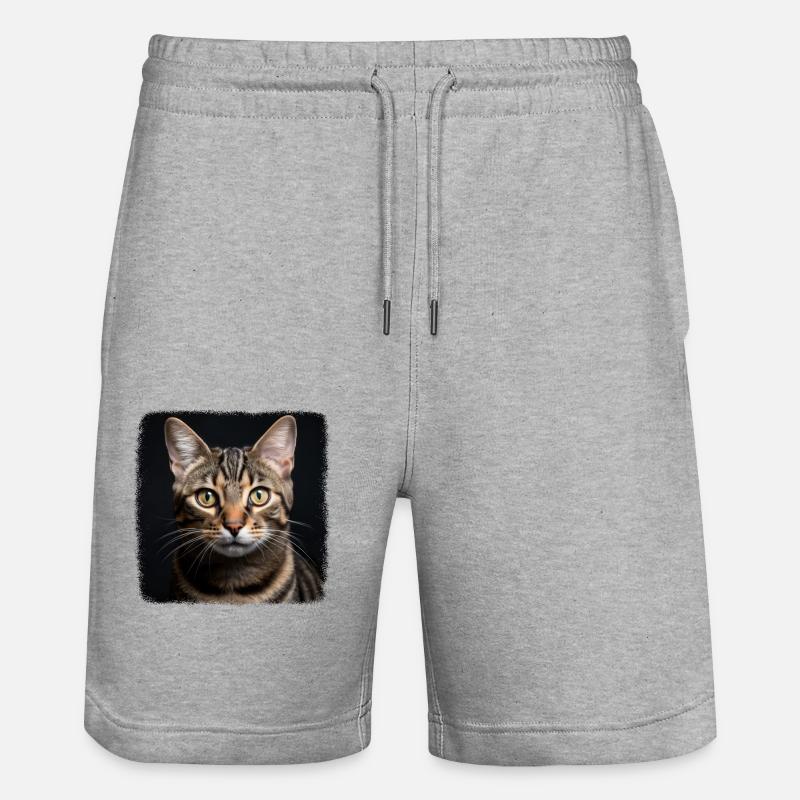 Tabby Kätzchen Tabby Katze - Stanley/Stella Unisex Bio Joggingshorts Trainer  - Grau meliert