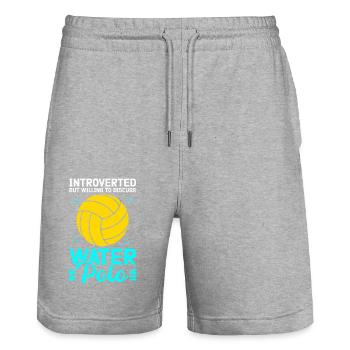 Joueur de water-polo Water Polo cadeau - Short de jogging bio TRAINER Stanley/Stella unisexe - gris chiné - Devant - Nik (191cm) & Marisol (170cm)