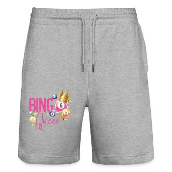 Bingo Player Queen Bingo Queen - Stanley/Stella Trainer Unisex Organic Jogging Shorts - heather grey - Front - Nik (191cm) & Marisol (170cm)