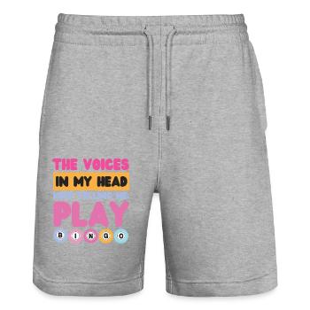 Bingo Player The Voices In My Head - Stanley/Stella Unisex Bio Joggingshorts Trainer  - Grau meliert - Vorne - Nik (191cm) & Marisol (170cm)