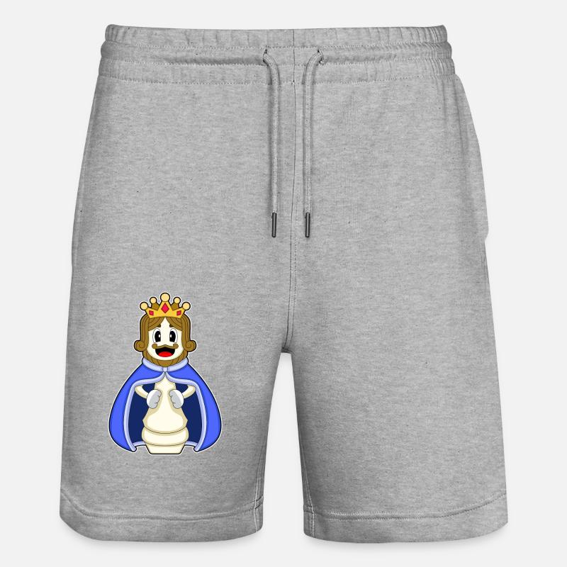 Pièce d’échecs Roi Échecs - Short de jogging bio TRAINER Stanley/Stella unisexe - gris chiné
