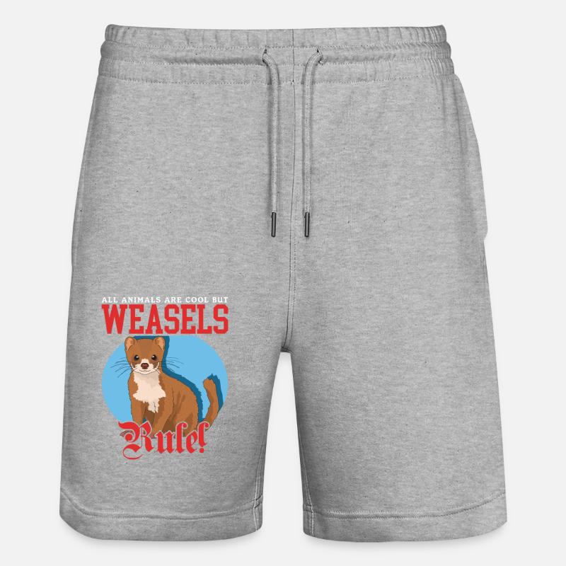 Weasel Mouse Weasel Hermännchen Gift - Stanley/Stella Trainer Unisex Organic Jogging Shorts - heather grey