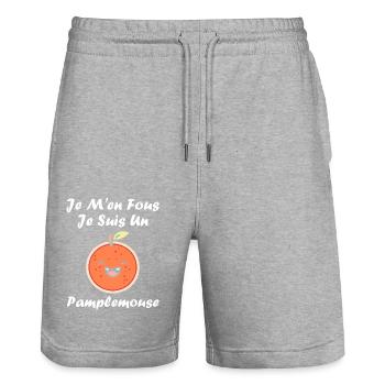 Humour Pamplemousse - Short de jogging bio TRAINER Stanley/Stella unisexe - gris chiné - Devant - Nik (191cm) & Marisol (170cm)