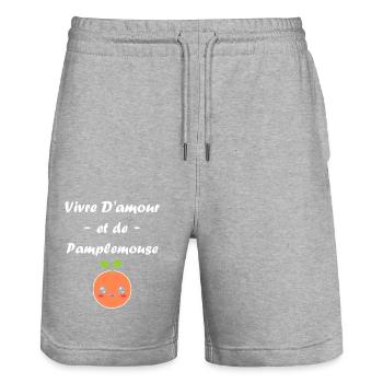 Humour Pamplemousse - Short de jogging bio TRAINER Stanley/Stella unisexe - gris chiné - Devant - Nik (191cm) & Marisol (170cm)