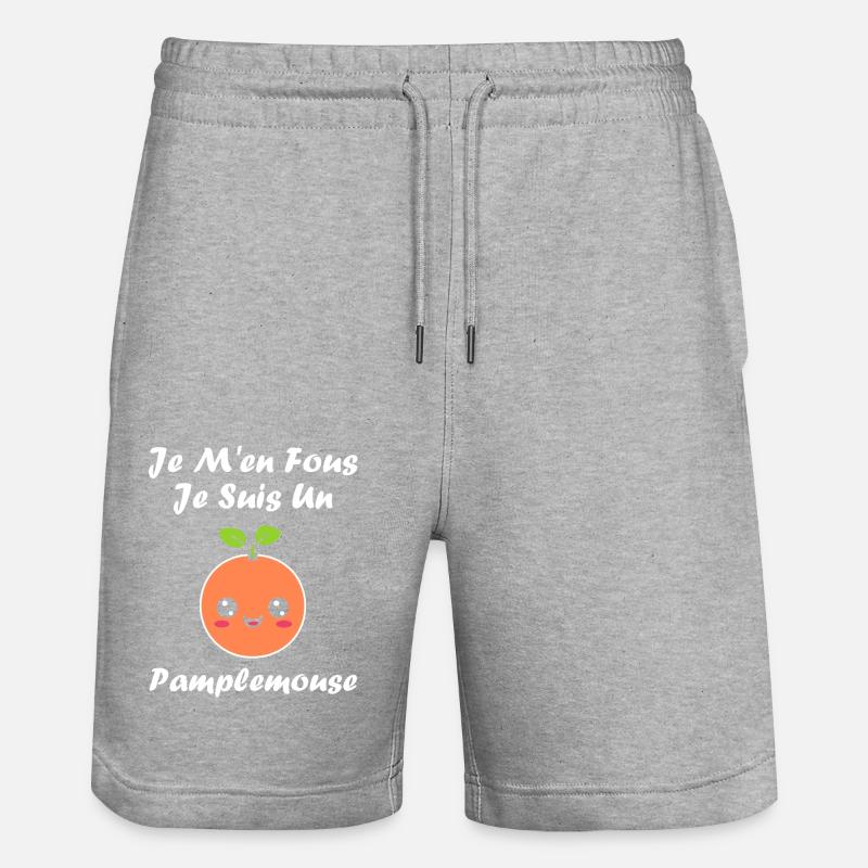 Humour Pamplemousse - Short de jogging bio TRAINER Stanley/Stella unisexe - gris chiné