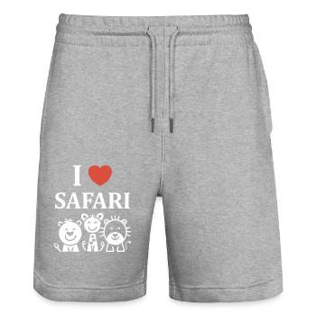 Ich liebe Safari - Stanley/Stella Unisex Bio Joggingshorts Trainer  - Grau meliert - Vorne - Nik (191cm) & Marisol (170cm)