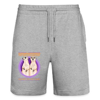 Les suricates sont comme le cadeau de famille des suricates - Short de jogging bio TRAINER Stanley/Stella unisexe - gris chiné - Devant - Nik (191cm) & Marisol (170cm)