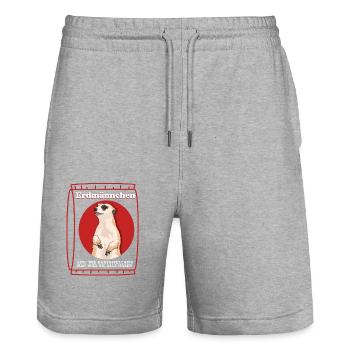 Les suricates sont comme le cadeau des suricates - Short de jogging bio TRAINER Stanley/Stella unisexe - gris chiné - Devant - Nik (191cm) & Marisol (170cm)