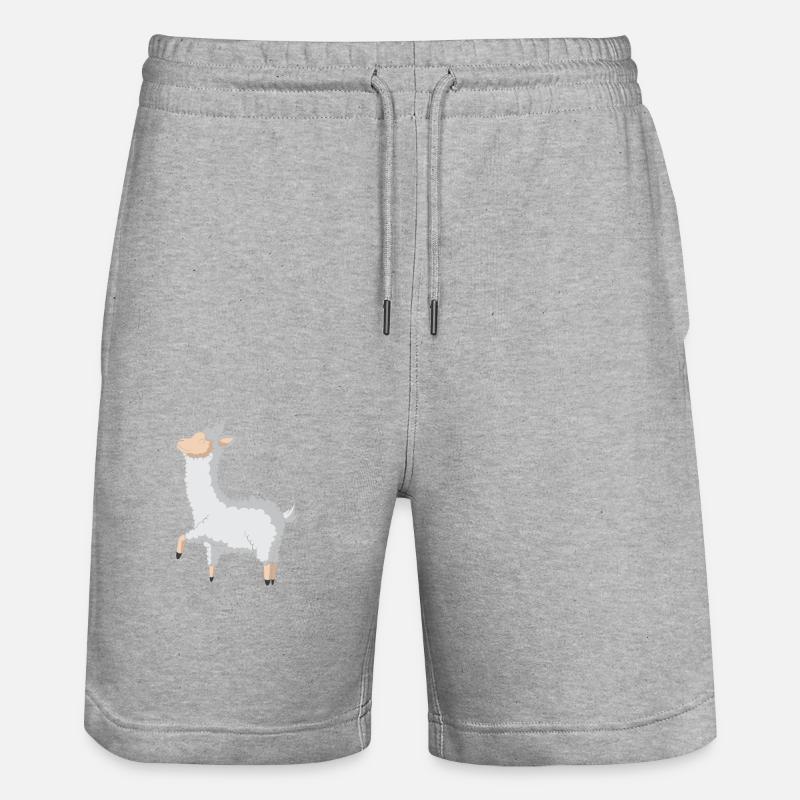 Lama heureux et détendu - Short de jogging bio TRAINER Stanley/Stella unisexe - gris chiné