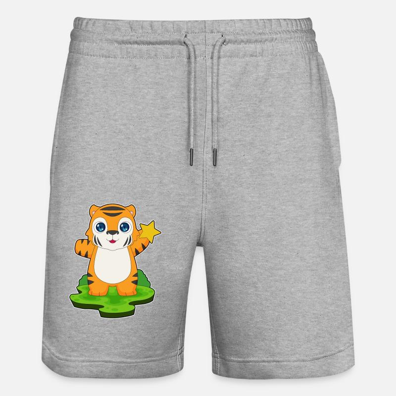 Étoile du Tigre - Short de jogging bio TRAINER Stanley/Stella unisexe - gris chiné
