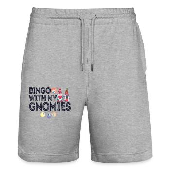 Bingo Mit Meinen Gnomies Lustiges Bingo - Stanley/Stella Unisex Bio Joggingshorts Trainer  - Grau meliert - Vorne - Nik (191cm) & Marisol (170cm)