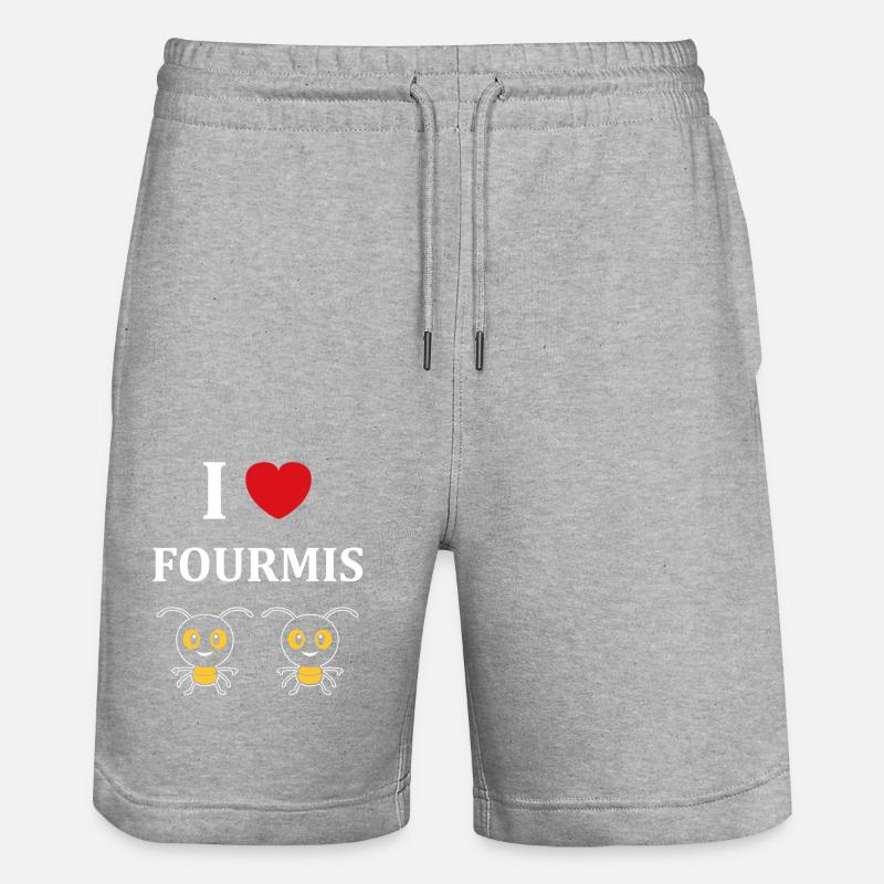 Humour fourmis - Short de jogging bio TRAINER Stanley/Stella unisexe - gris chiné