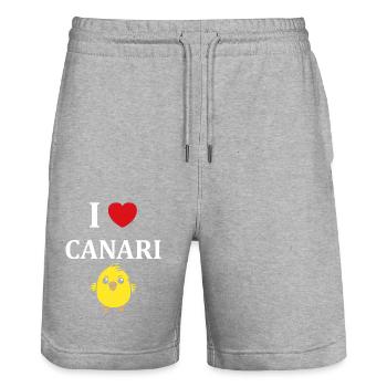 Humour Canari - Short de jogging bio TRAINER Stanley/Stella unisexe - gris chiné - Devant - Nik (191cm) & Marisol (170cm)