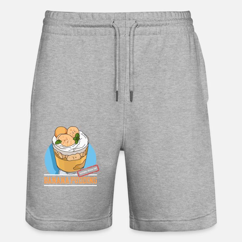 Bananenpudding Bananen Pudding Geschenk - Stanley/Stella Unisex Bio Joggingshorts Trainer  - Grau meliert