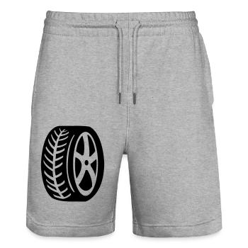 pneu - Short de jogging bio TRAINER Stanley/Stella unisexe - gris chiné - Devant - Nik (191cm) & Marisol (170cm)