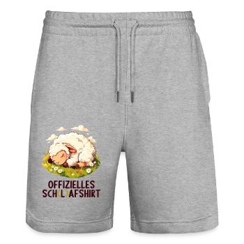 Offizielles Schafshirt Offizielles Schlafshirt - Stanley/Stella Unisex Bio Joggingshorts Trainer  - Grau meliert - Vorne - Nik (191cm) & Marisol (170cm)