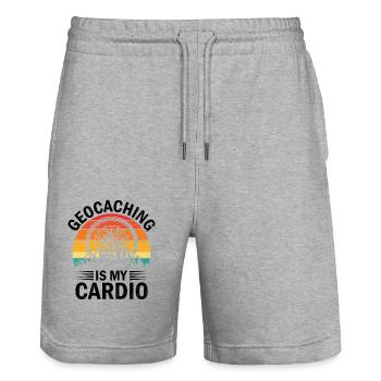Géocaching Géocache Géocacher Funny Geocacher Sayi - Short de jogging bio TRAINER Stanley/Stella unisexe - gris chiné - Devant - Nik (191cm) & Marisol (170cm)