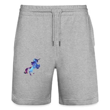 Sparkle Space Galaxy Magical Rainbow Unicorn Cool - Stanley/Stella Trainer Unisex Organic Jogging Shorts - heather grey - Front - Nik (191cm) & Marisol (170cm)
