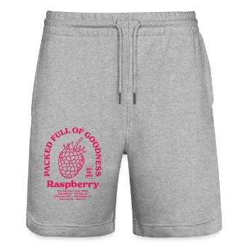 Raspberry Nutritional - Stanley/Stella Trainer Unisex Organic Jogging Shorts - heather grey - Front - Nik (191cm) & Marisol (170cm)