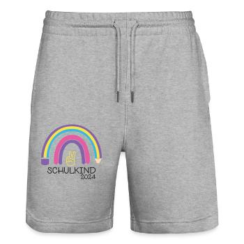 Back to school First day of school school child 2024 - Stanley/Stella Trainer Unisex Organic Jogging Shorts - heather grey - Front - Nik (191cm) & Marisol (170cm)